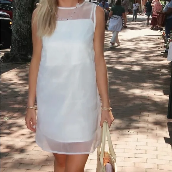 White Sleeveless Sheath Mini Dress - Picture 2 of 3